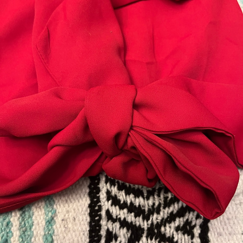 Red Vince Camuto Blouse with tie detail